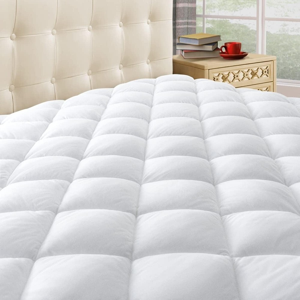 Thick Queen Size Mattress Pad Cover Pillow Top Topper Padded Luxury Bed Cooling