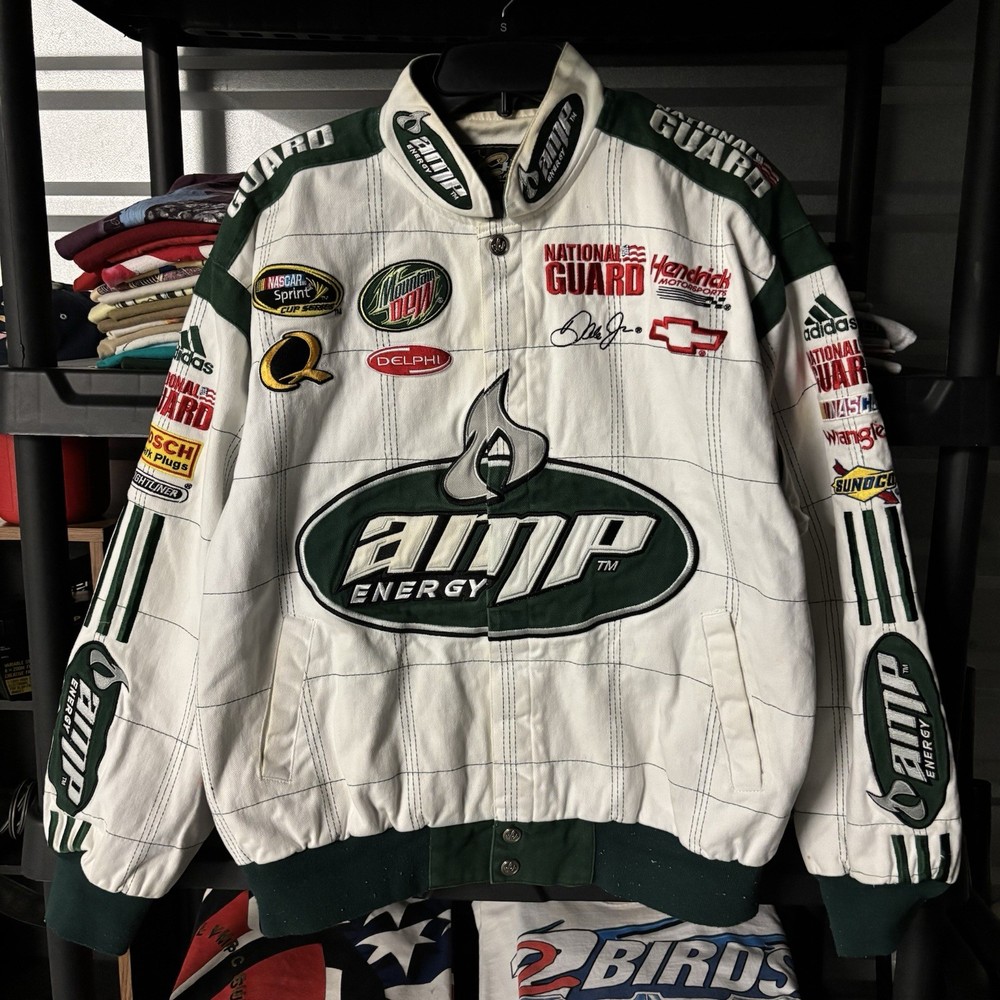 Y2K Dale Earnhardt Jr Nascar All Over Print Racing Racecar AMP Energy Jacket M