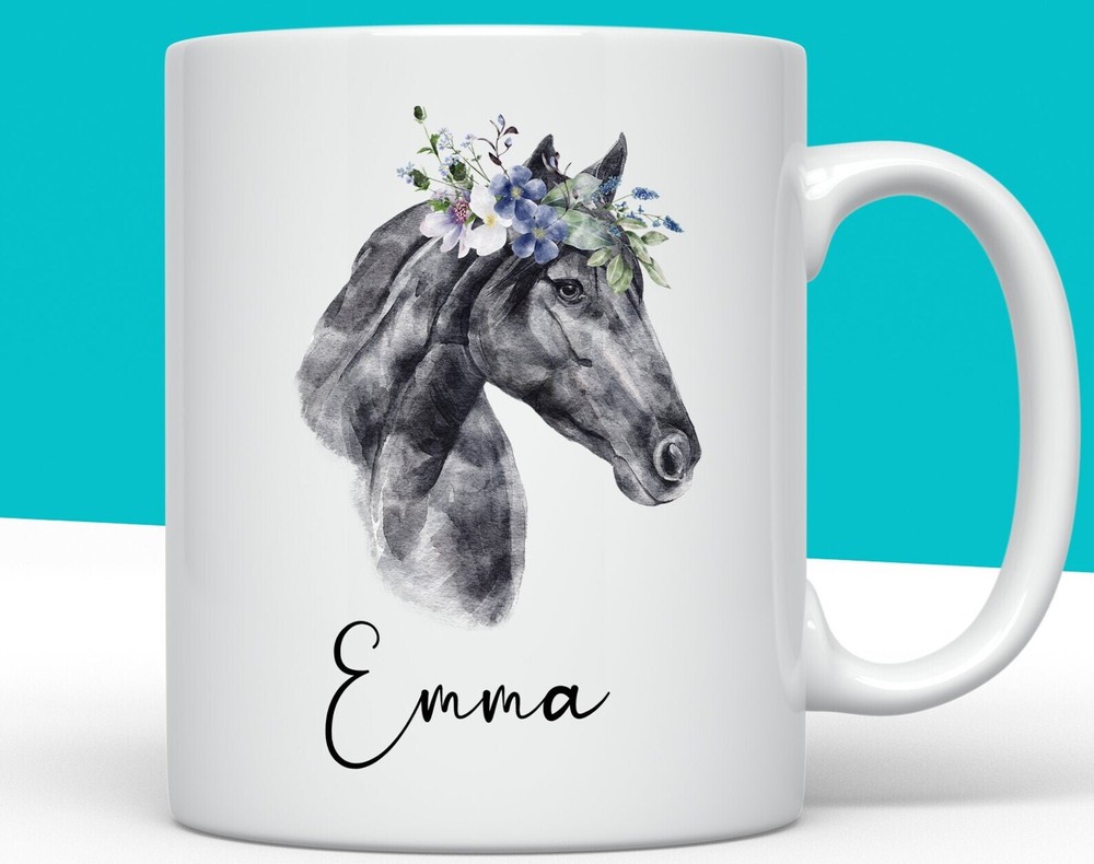 Horse Mug Watercolour Horse Design Personalised Any Name Horse Lover Horse