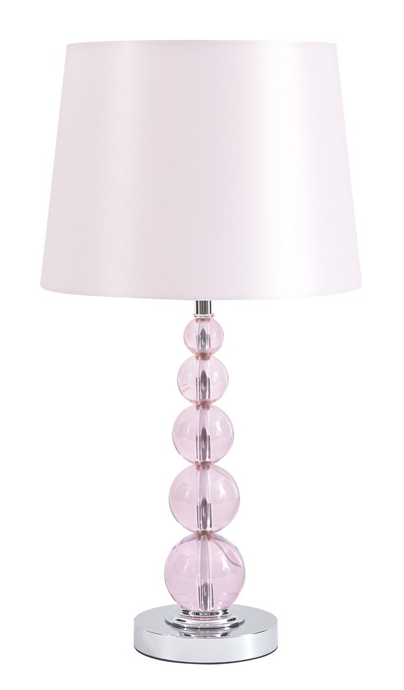 Letty 23-Inch Light Pink Crystal Table Lamp  