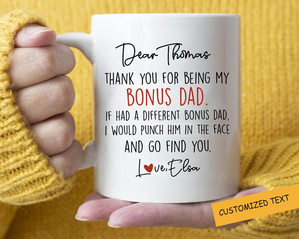 Bous Dad Personalized Mug Fathers Day Gift Custom Dad In Law Mug Thank You For