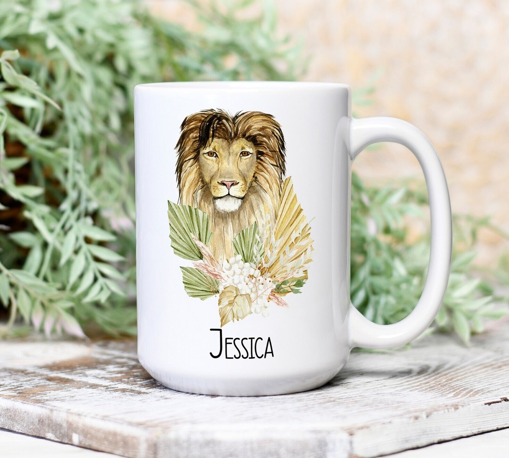 Lion Lover Christmas Personalized Mug Lion Mug Gift Cute Lion Cute Lion