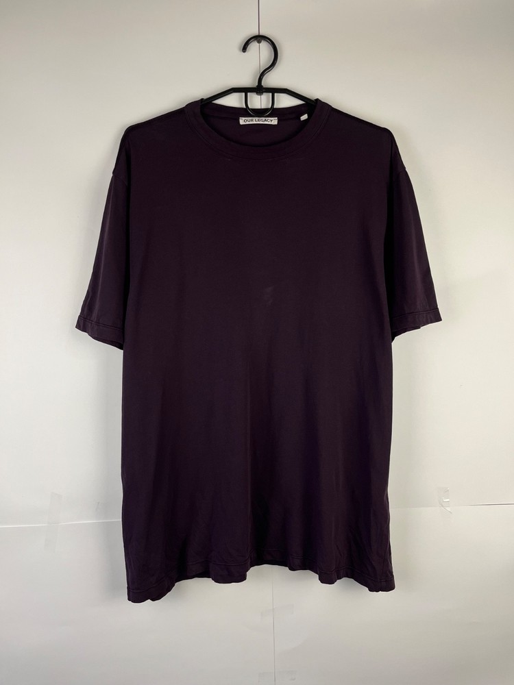 Our Legacy New Box T-Shirt Cotton Men's Dark Purple Streetwear Basic Size 48
