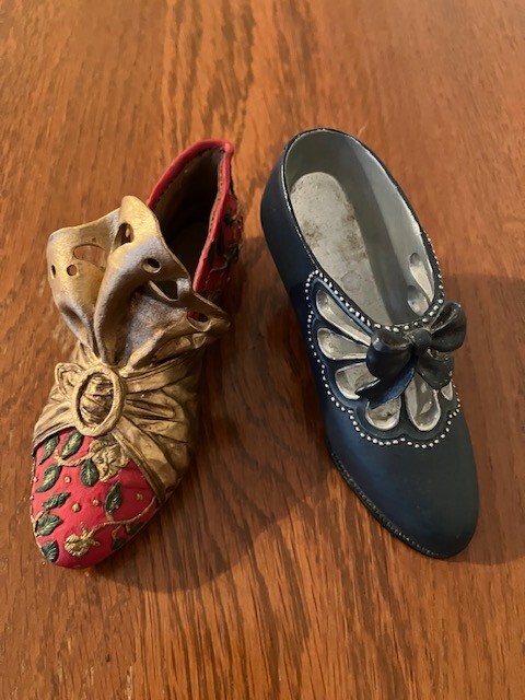 2 Vintage Miniature Shoes- Flapper Fandango & Aladdin's Delight