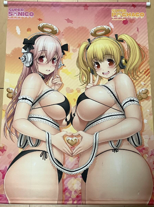 Super Sonico & Super Pochaco B2 Tapestry Hobby Stock Tsuji Santa japan anime