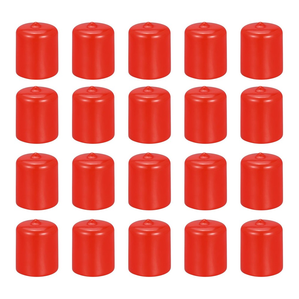 20Pack 27mm ID Red Screw Thread Protector Flexible Rubber Bolt Cap Cover