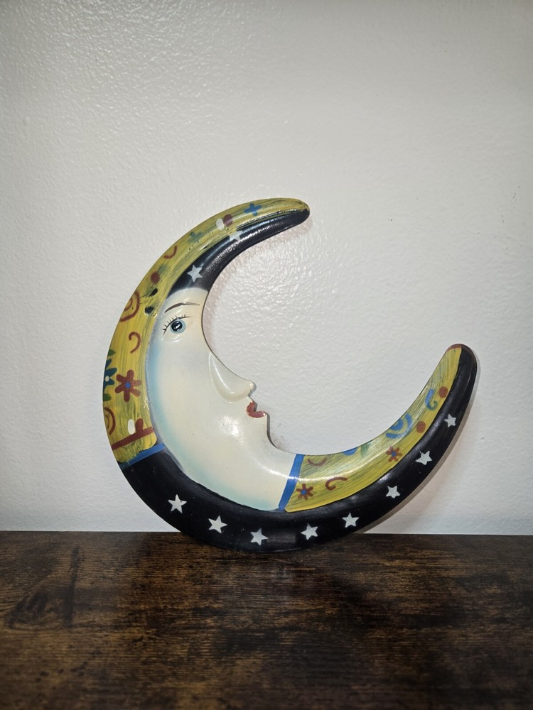 Vintage Sun Tin Metal Wall Hand Painted Hanging Decor