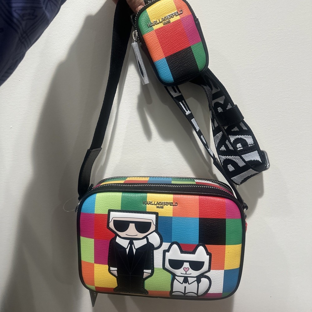 New Karl Lagerfeld Paris Maybelle Multi Combo Camera Bag w/Pouch Crossbody NWT