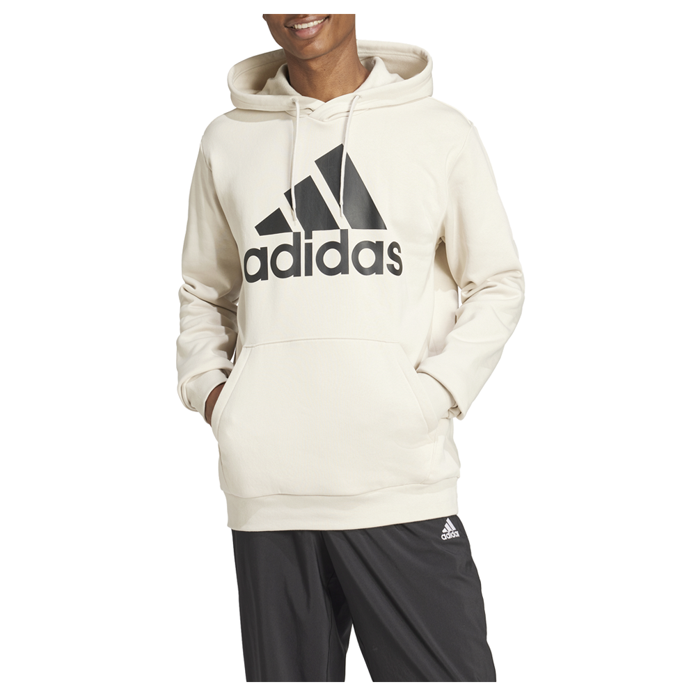 adidas Essentials Fleece  Logo Pullover Hoodie Mens Beige Casual Outerwear JJ330