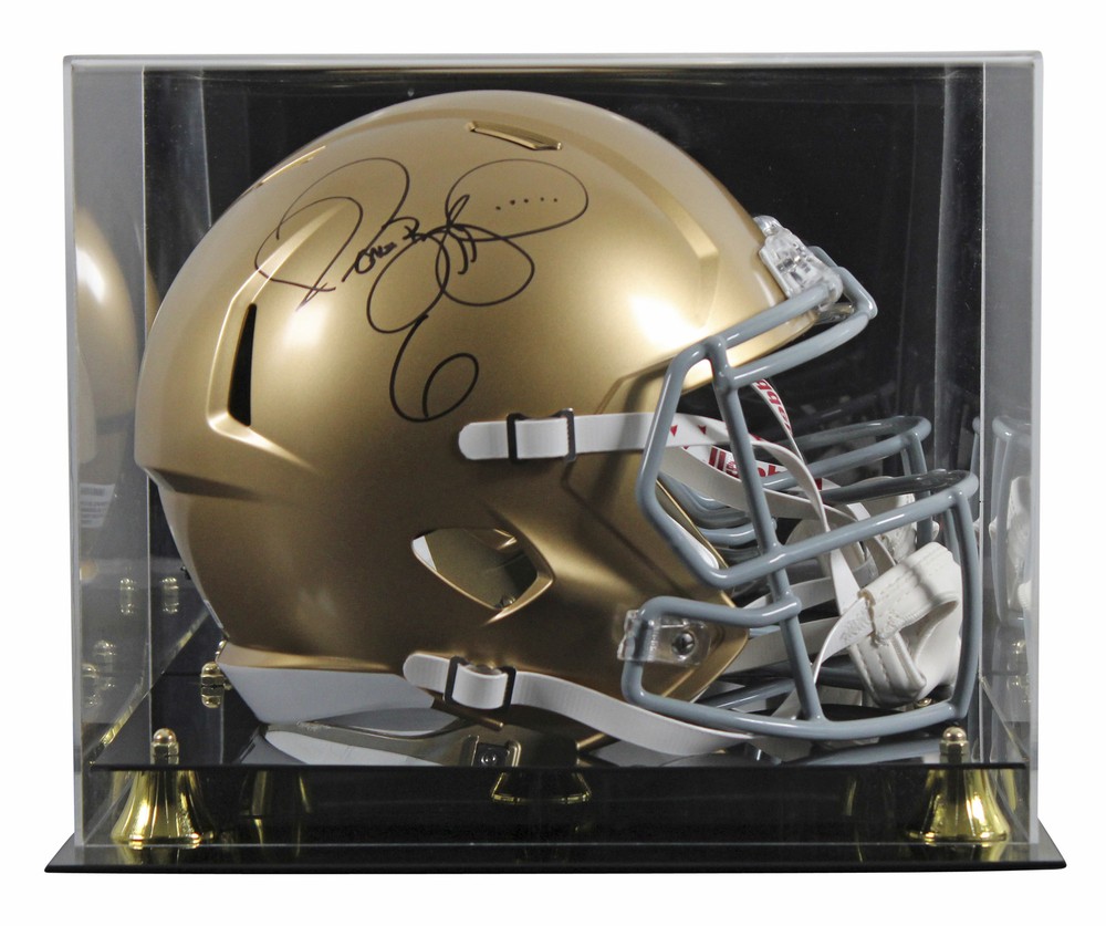 Notre Dame Jerome Bettis Signed Speed Helmet w/BAS Witnessed Case