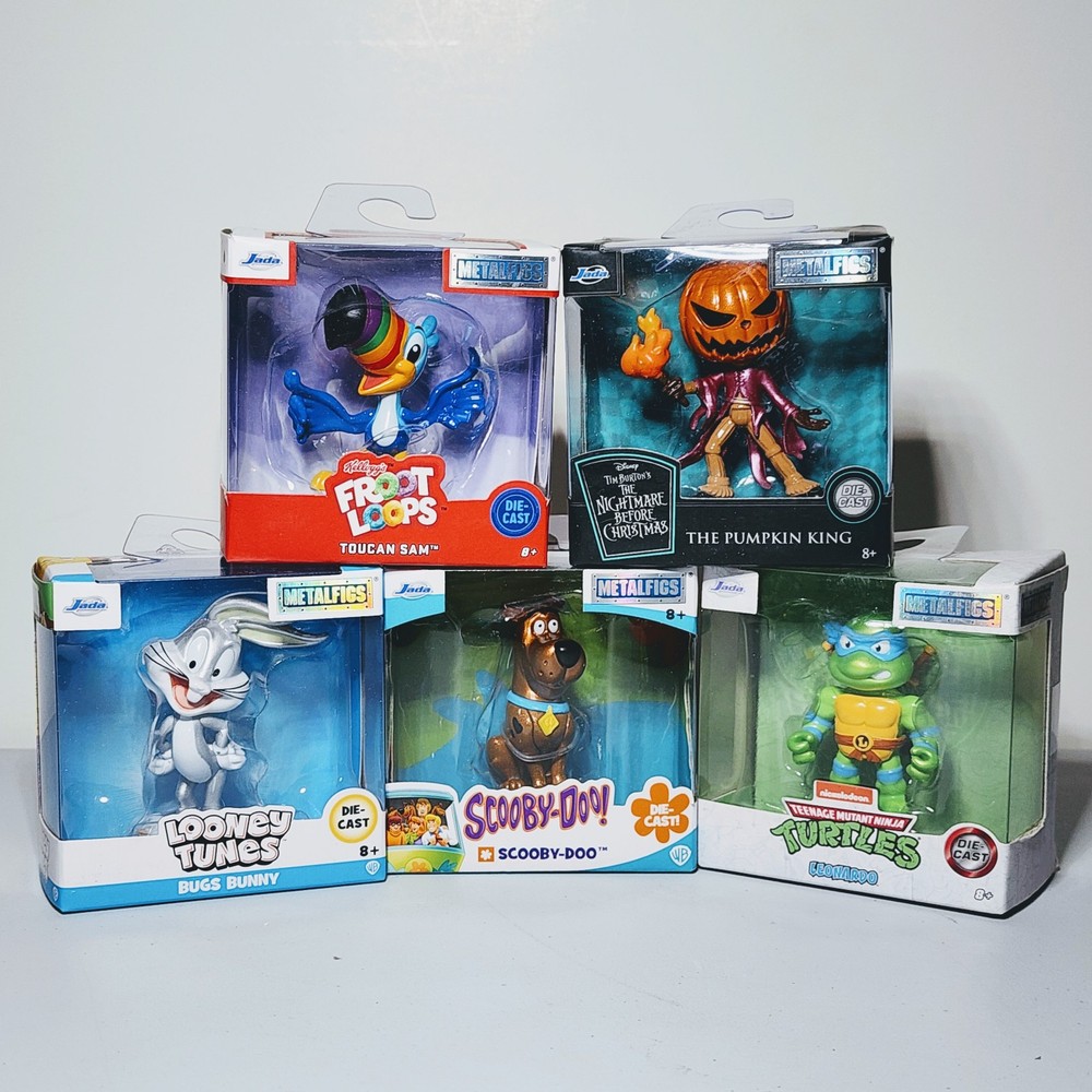 Jada Metalfigs Assorted Lot - Bugs, Scooby, Leonardo, Toucan Sam, Pumpkin King