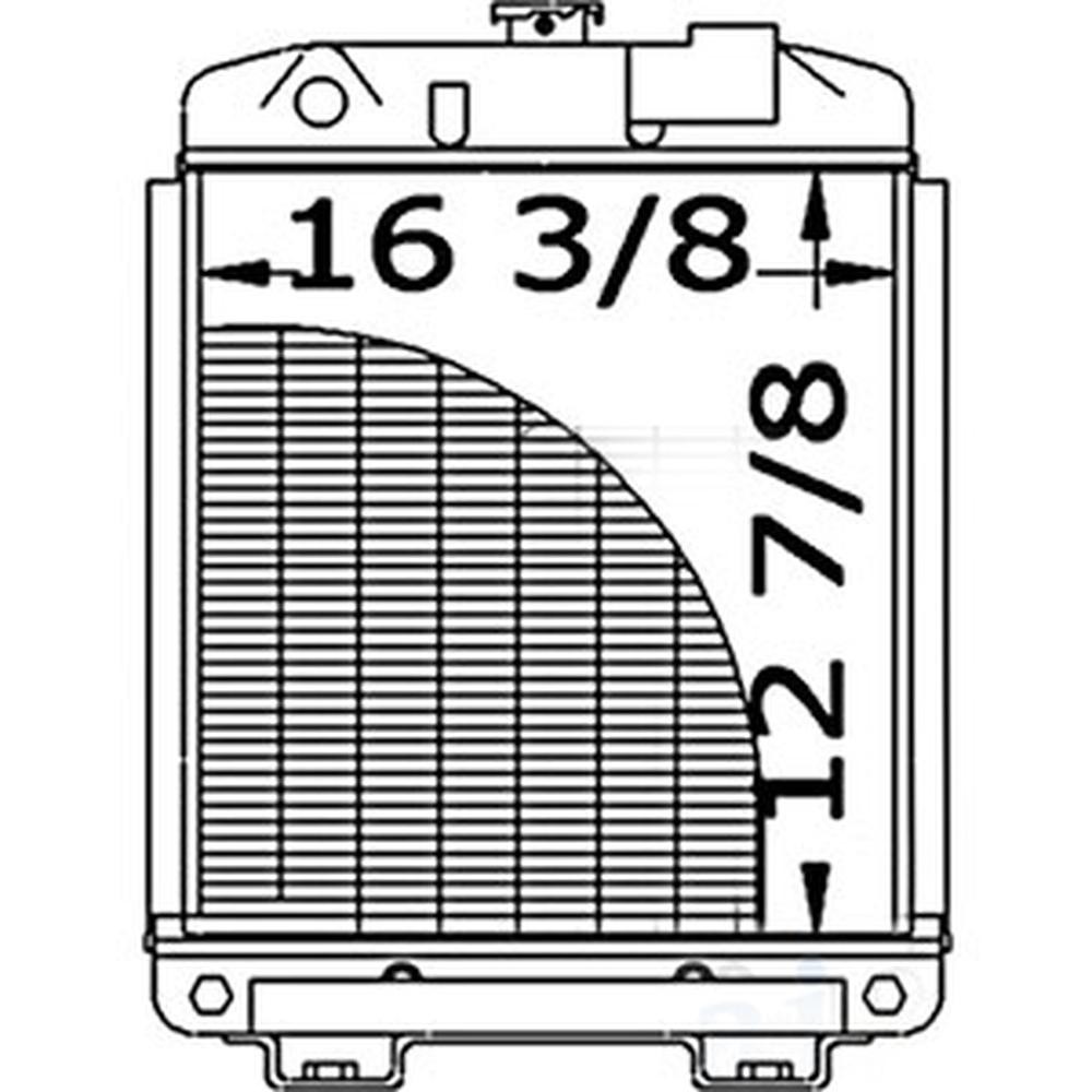 219926 Tractor Radiator, 12-7/8 x 16-1/2 x 1-1/4 - Fits Fiat
