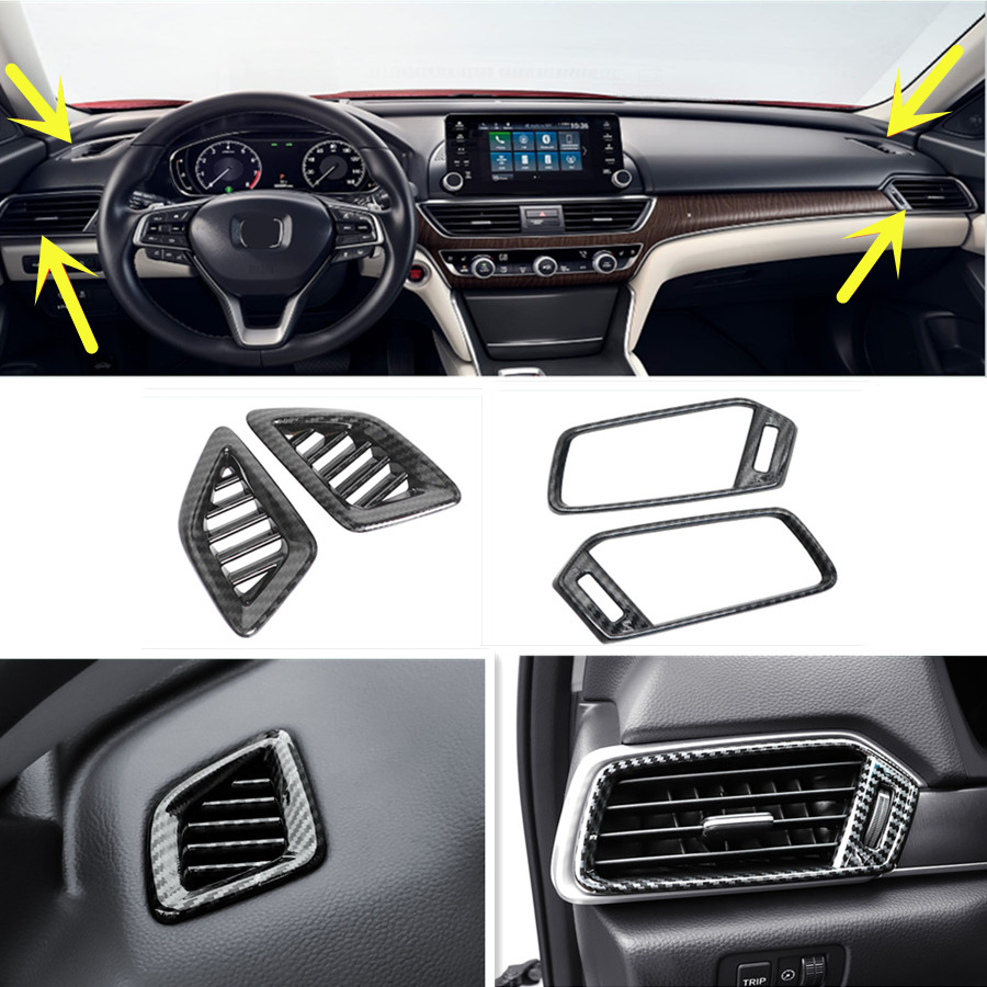 For Honda Accord 2018-2021 Car Dashboard Air Vent Cover Trim Carbon fiber look