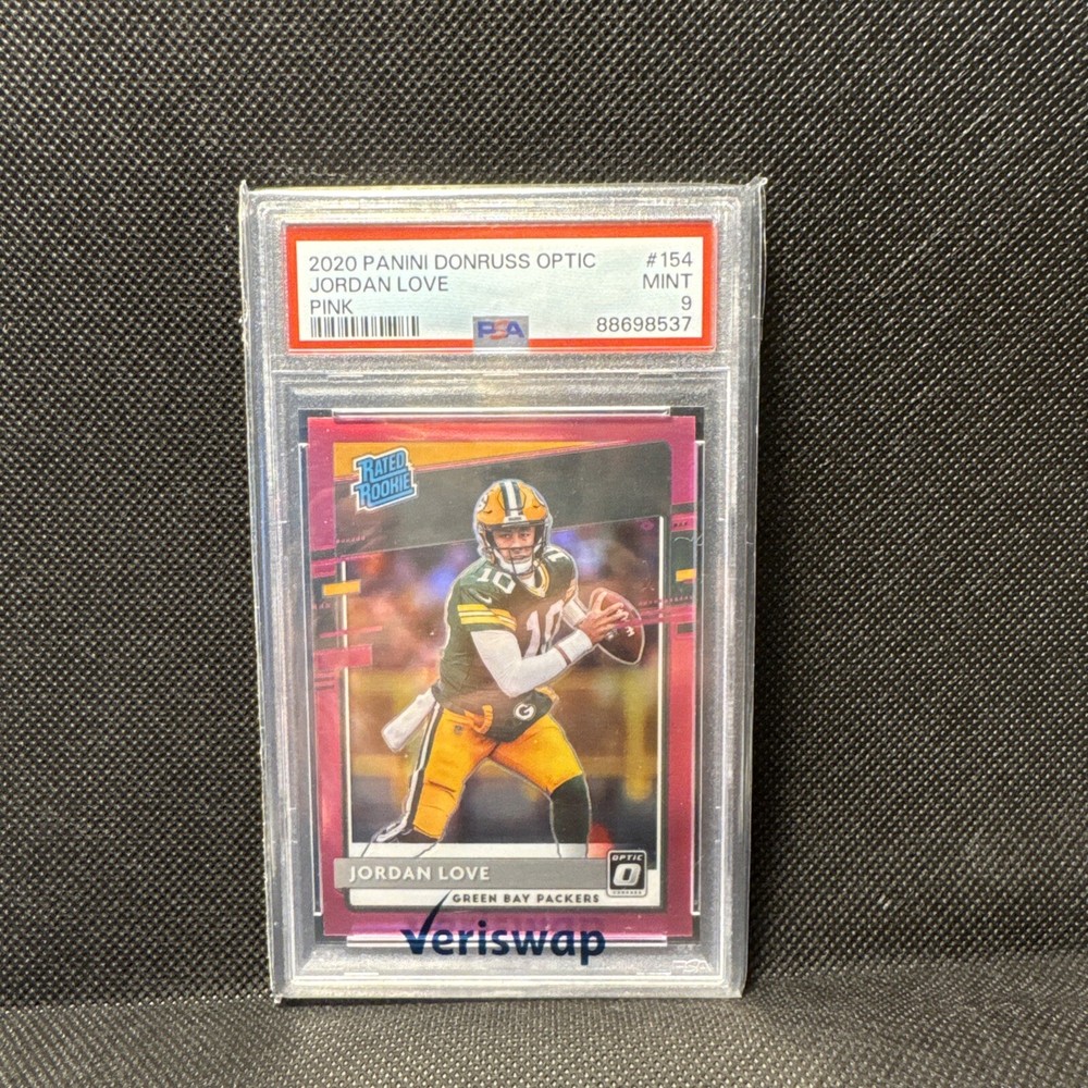 Jordan Love 2020 Optic Pink Prizm Rated Rookie RC PSA 9 #154 Green Bay Packers