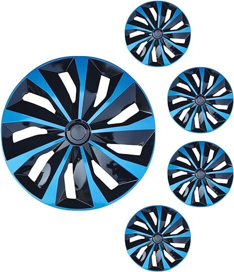 Black & Blue 4-Piece 17 Inch Hubcap Wheel Cover Set for Nissan Rogue R17 Tires