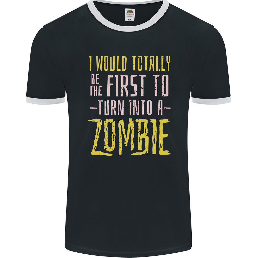 Zombie Apocalypse Funny Halloween Quote Mens Ringer T-Shirt FotL