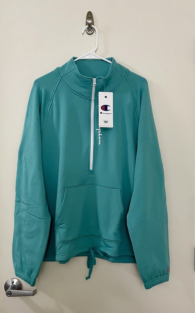 Champion Fleece Sweatshirt 1/2 Zip Pullover Women’s XXL Teal NWT