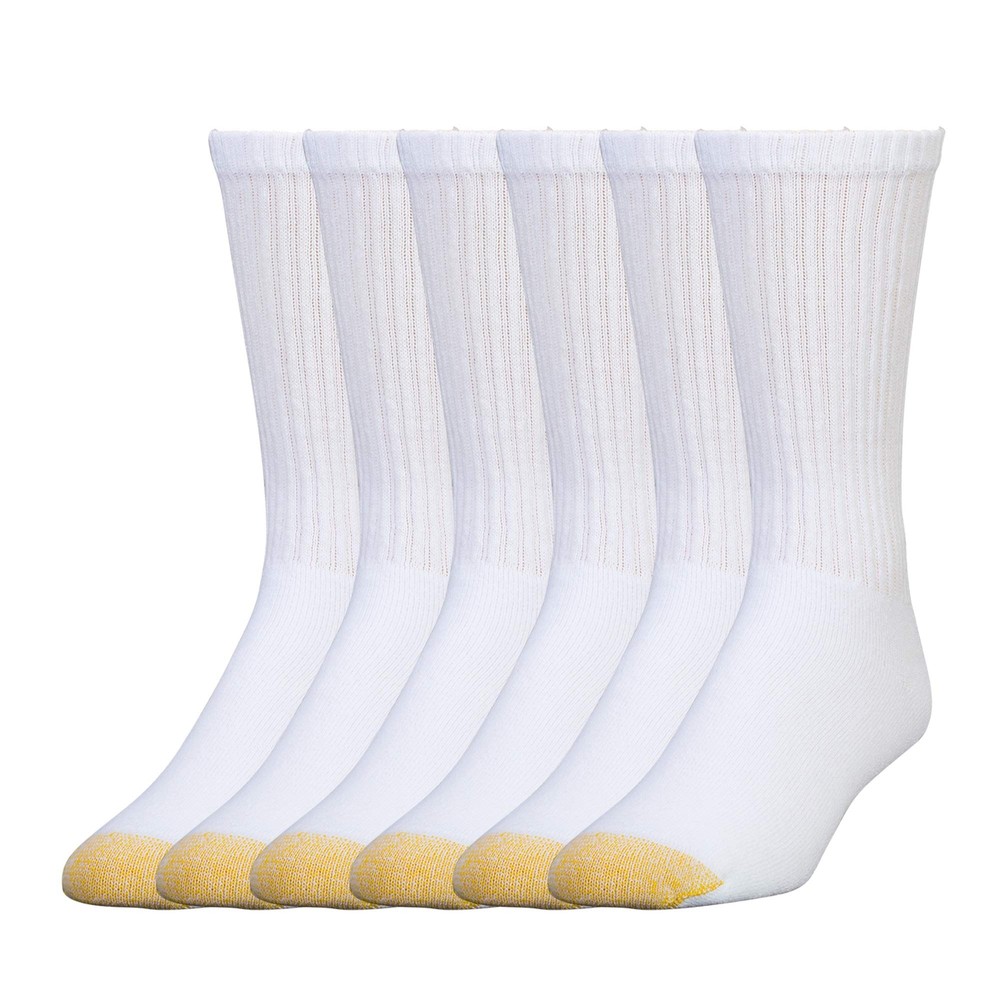 Men's 656s Cotton Crew Athletic Socks, Multipairs, White (6-Pairs), Large