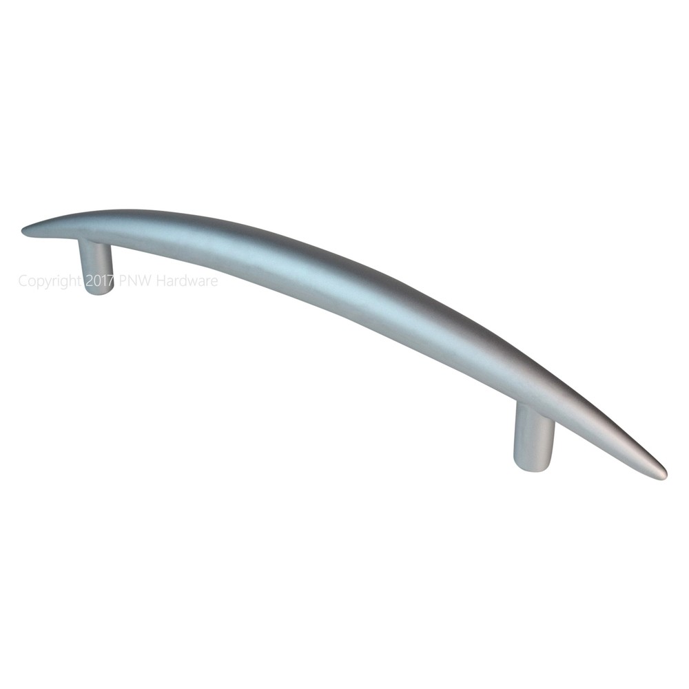 5” Curved Arch Bow Cabinet Pull Satin Chrome Drawer Handle, Elements #409223-MS