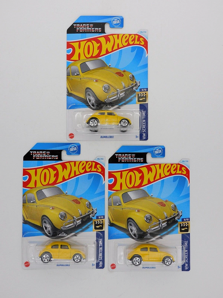 Hot Wheels BUMBLE BEE VOLKSWAGEN BEETLE  #186/250 LOT OF 3 MINT ON MINT PACKS