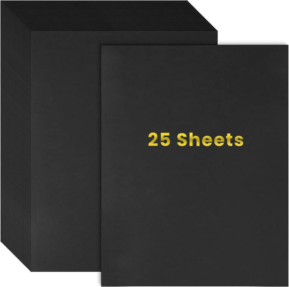 FSWCCK 25 Sheets Blank Thick Paper Cardstock, 8.5 x 11 8.5x11 inches, Black