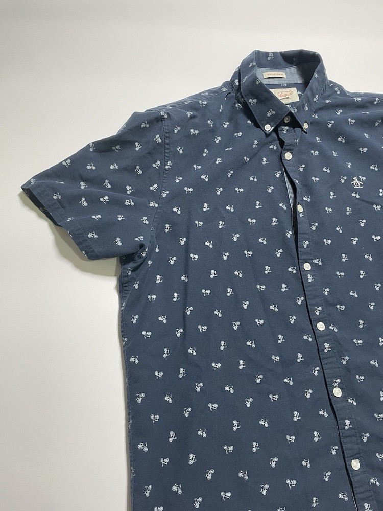 Original Penguin Men’s X-Large Classic Fit Polo Shirt Blue Cotton Short Sleeve