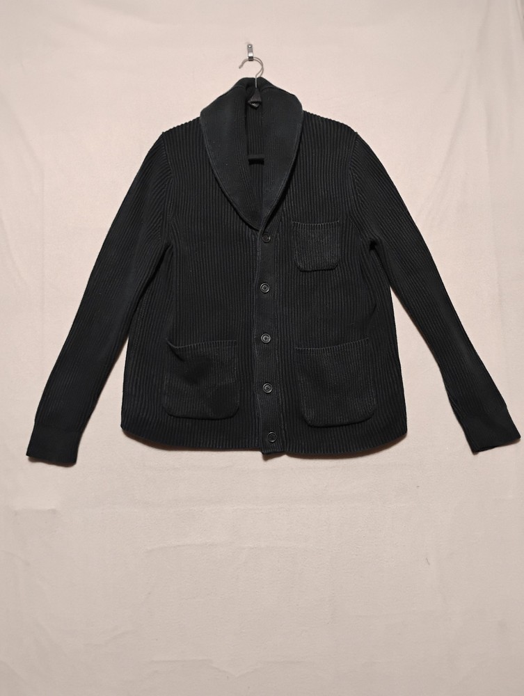 Banana Republic Sweater Mens Large Shawl Collar Cardigan Supima Cotton Gray