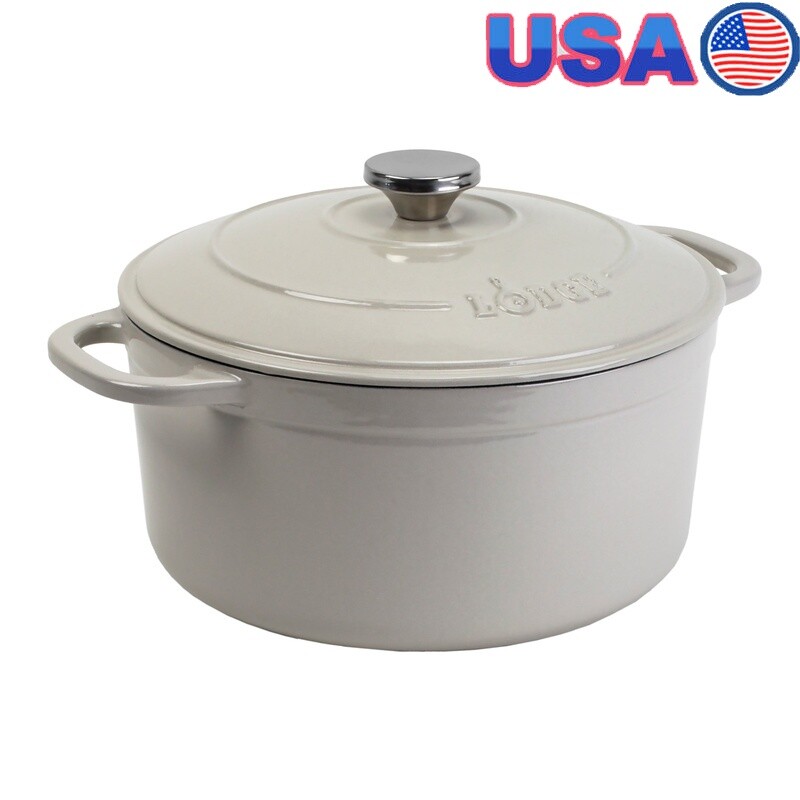 5.5qt Enameled Cast Iron Dutch Oven Induction Safe Chef Pot for Kitchen & Oven