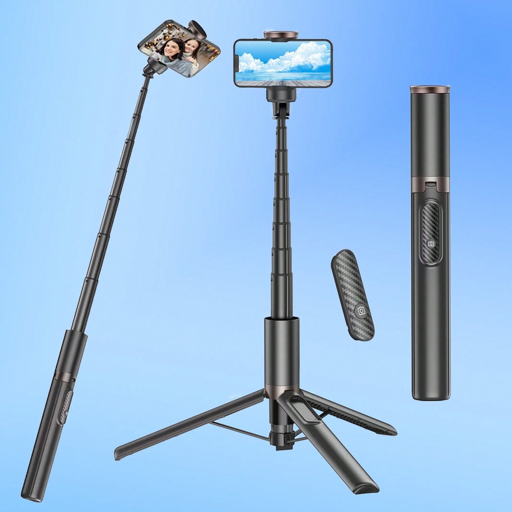 60-inch Extendable Selfie Stick Tripod for iPhone & Smartphones - All-in-1 Design