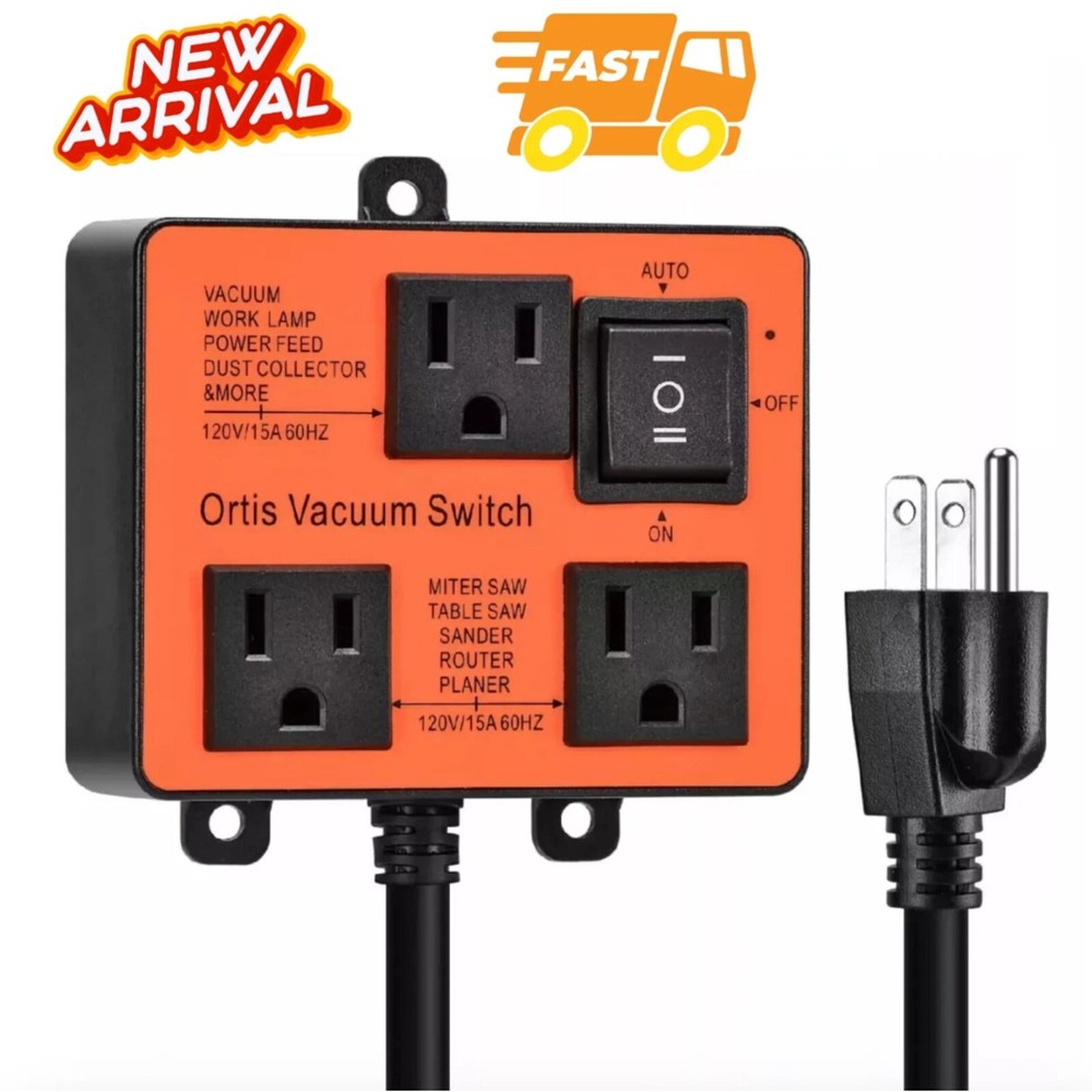Auto Vacuum Switch Overload Protect for Dust Collector Shop VAC Table/Miter Saw