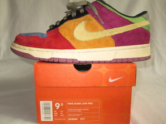 NIKE Men 9.5US Used Item D In Hawaii Made 2002 Dunk Low Pro   Us9.5 624044-571 C