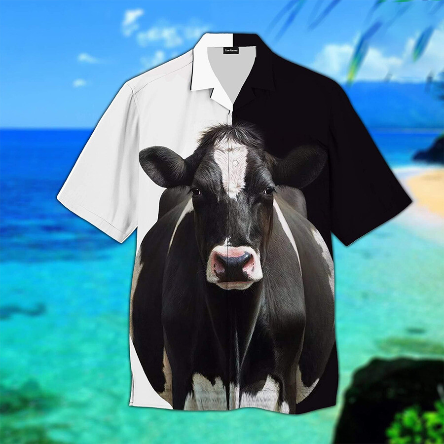 Beautiful Cow Farmer 3D Hawaiian shirt Cow Hawaii Shirt HO2268