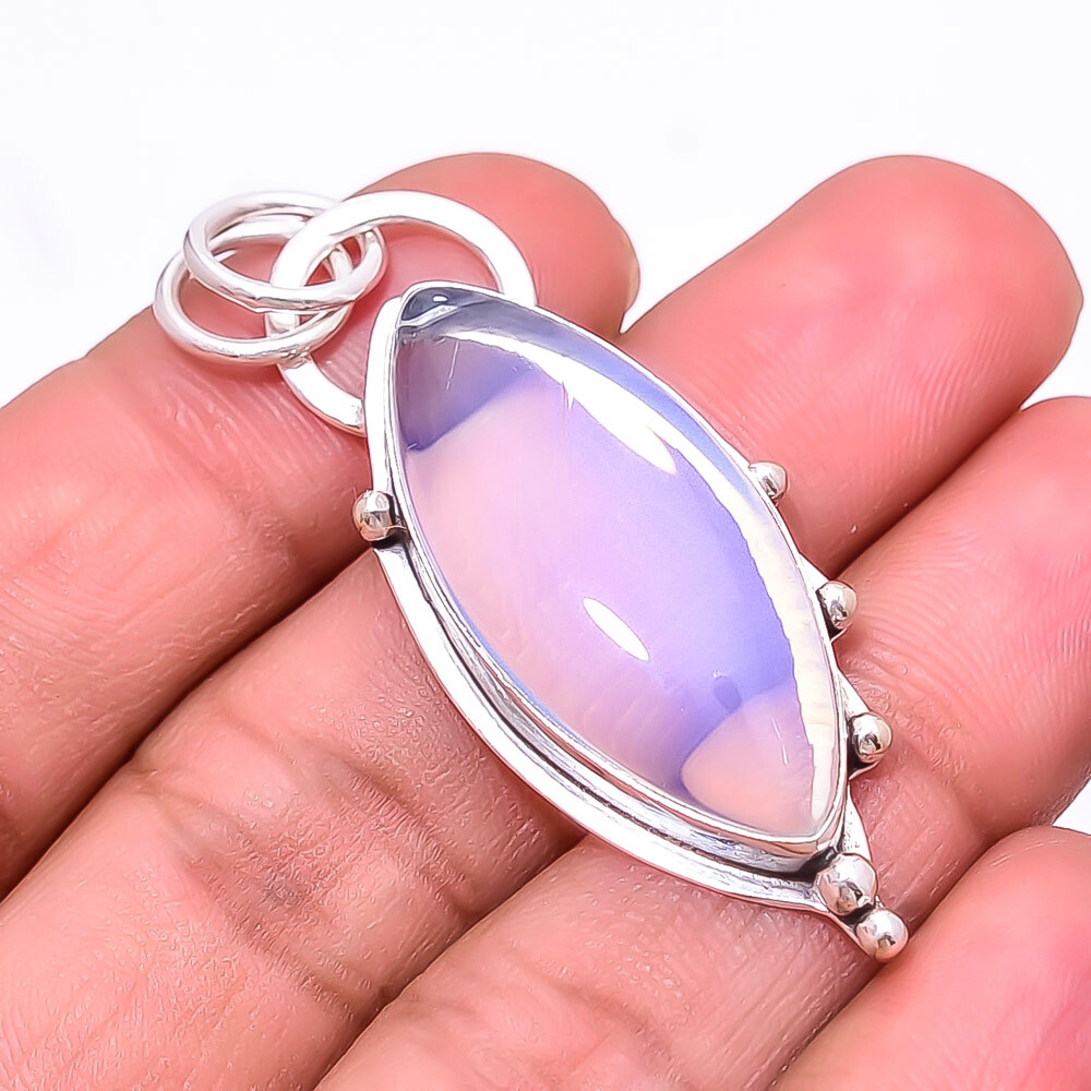 Milky Opal Designer Handmade 925 Sterling Silver Pendant 1.95