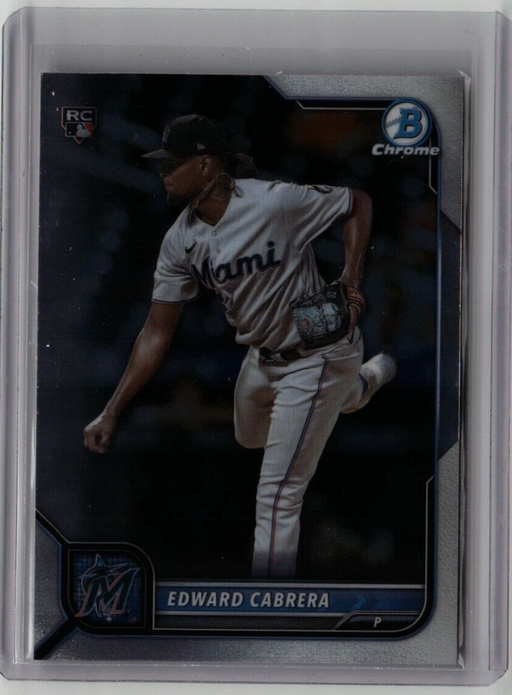 2022 Bowman Chrome Edward Cabrera Rookie RC #44 Miami Marlins Free Shipping