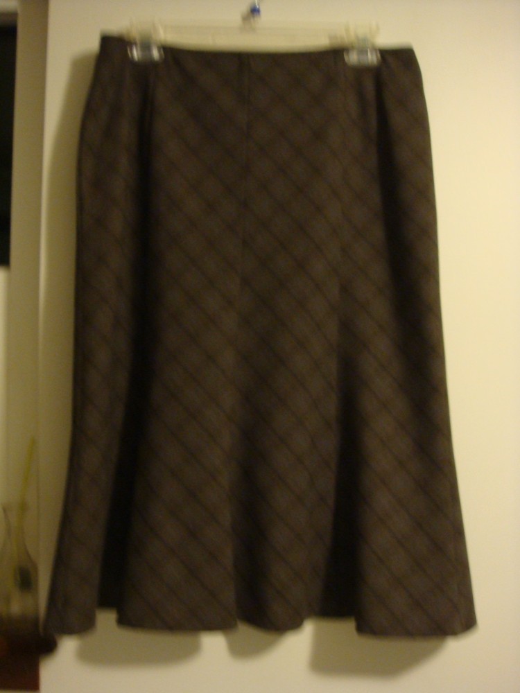 Cleo Grey Plaid Size 8 Hidden Zipper A-Line Trumpet Skirt on Clearance-image