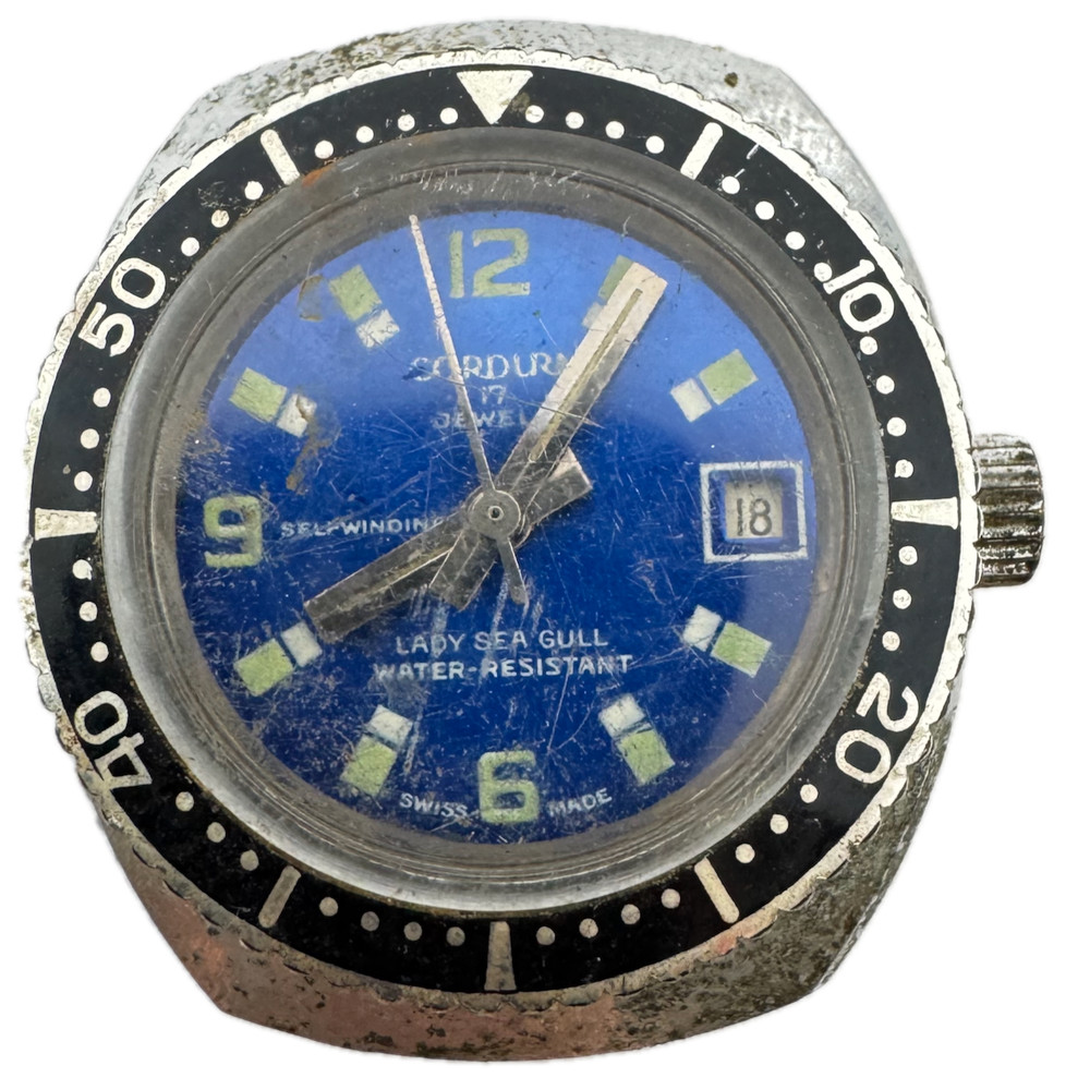 Vintage Cordura Sea Gull Diver Ladies Automatic Wristwatch EB 8170 Swiss