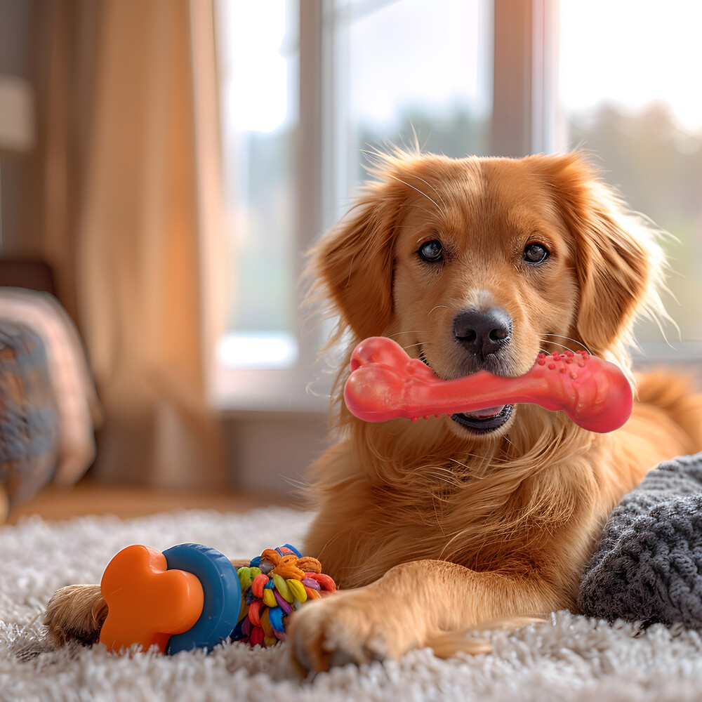 1pcs Pet Slow Feeder Bone Toy Simulation Real Beef Flavor Durable Dog Toys