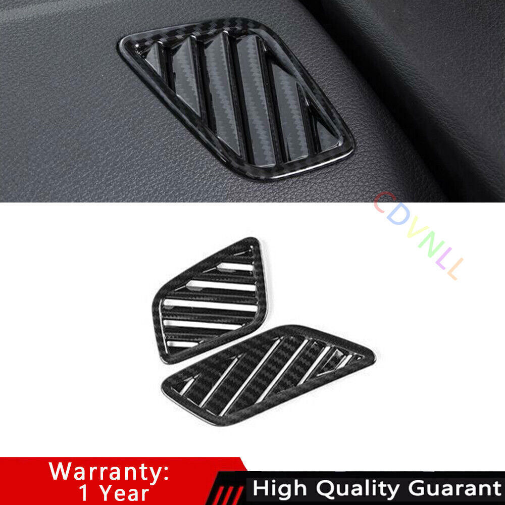 For Audi Q5 2018-23 Carbon Fiber Instrument Upper L&R Air Outlet Vent Cover Trim