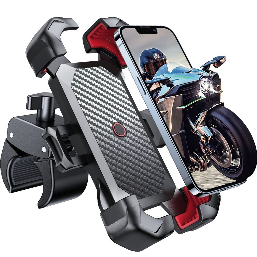 Motorcycle Phone Mount 1s Auto Lock 100mph Military Anti-Shake Bike Phone Holder