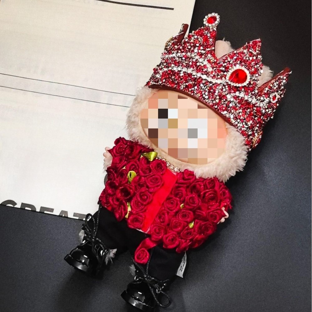 Labubu G-D Concert Rose Outfit Handmade Red Rose Style Doll Clothes