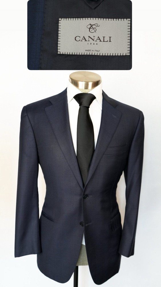 Canali  Exclusive Men's 40R 50EU Suit Jacket Blazer NAVY Blue Made In ITALY NICE