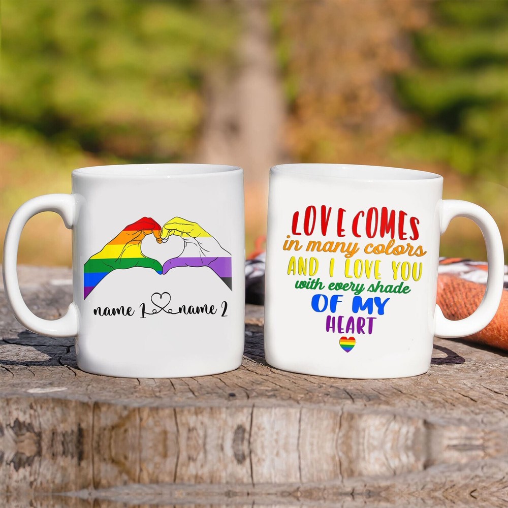 Personalized Love You With Every Shade Of My Heart Lgbt Custom Mug Gift For