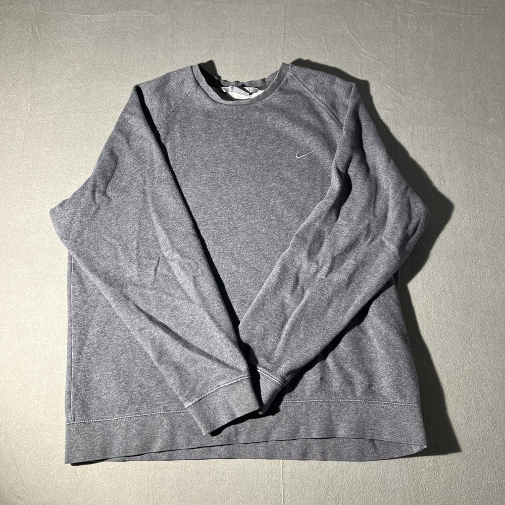 Vintage 90S Nike Sweatshirt Mens XL Silver Swoosh Check Y2K Sweater
