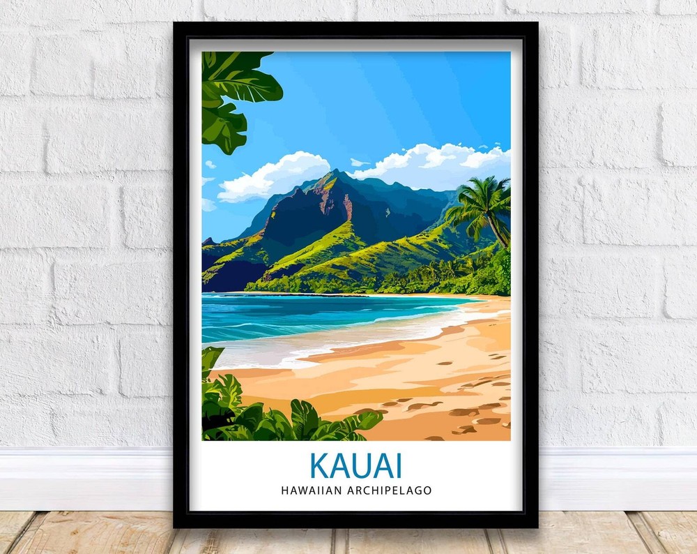 Kauai Hawaii Travel Print Wall Decor Wall Art Kauai Wall Hanging Home Dcor