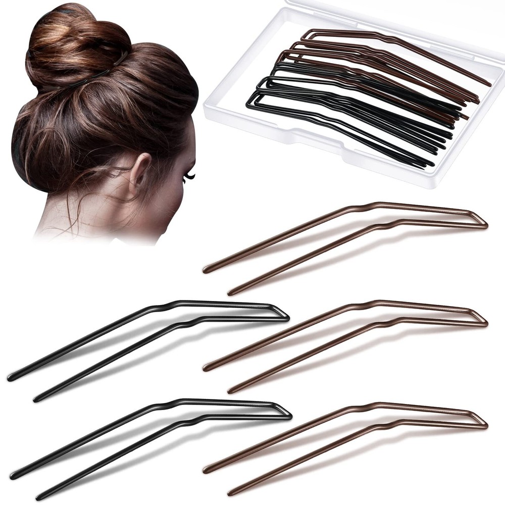 24 Pcs U Shaped Hair Pins, Ballet Bobby Pins for Updo Hair Styling with Stora...