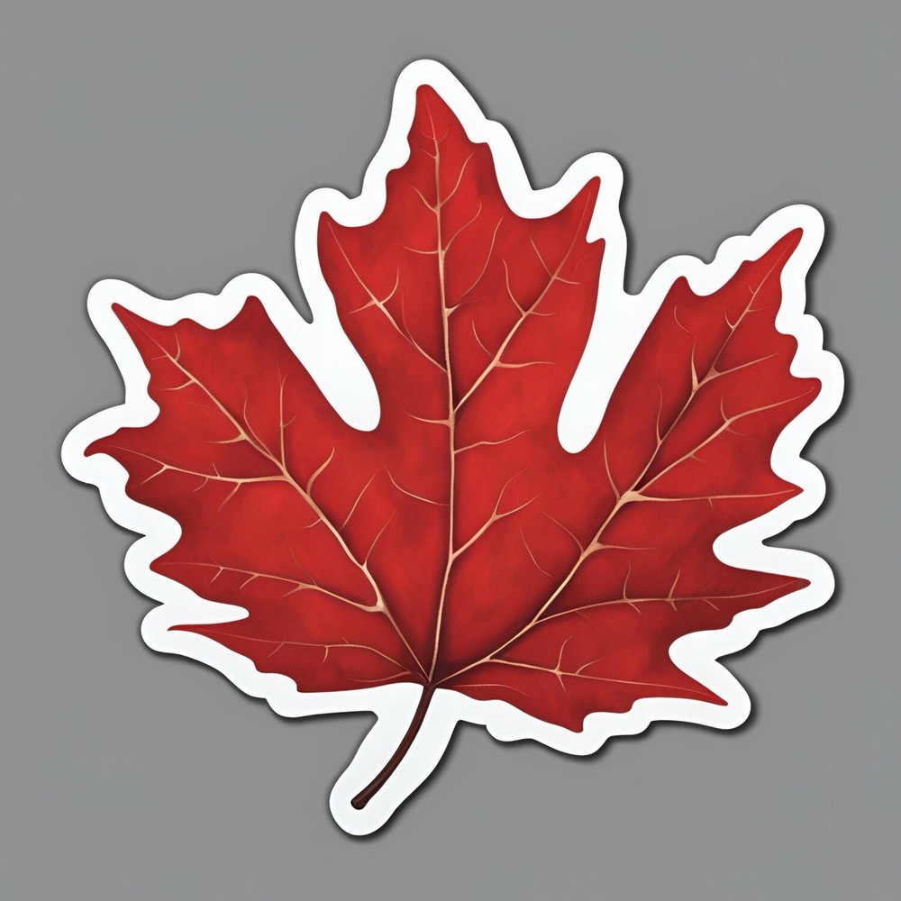 3x2.8” Red Maple Leaf Popular Card Making AMAZING STICKER!