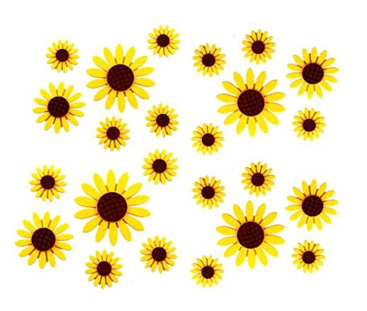 Assorted 3 Sizes 30pcs Sunflowers Felt Patch Applique Felt Scrapbooking Non