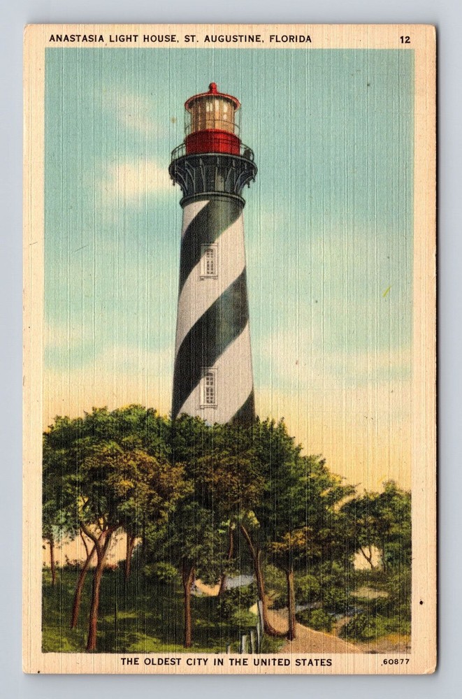 St Augustine FL-Florida, Anastasia Light House, Antique, Vintage Postcard