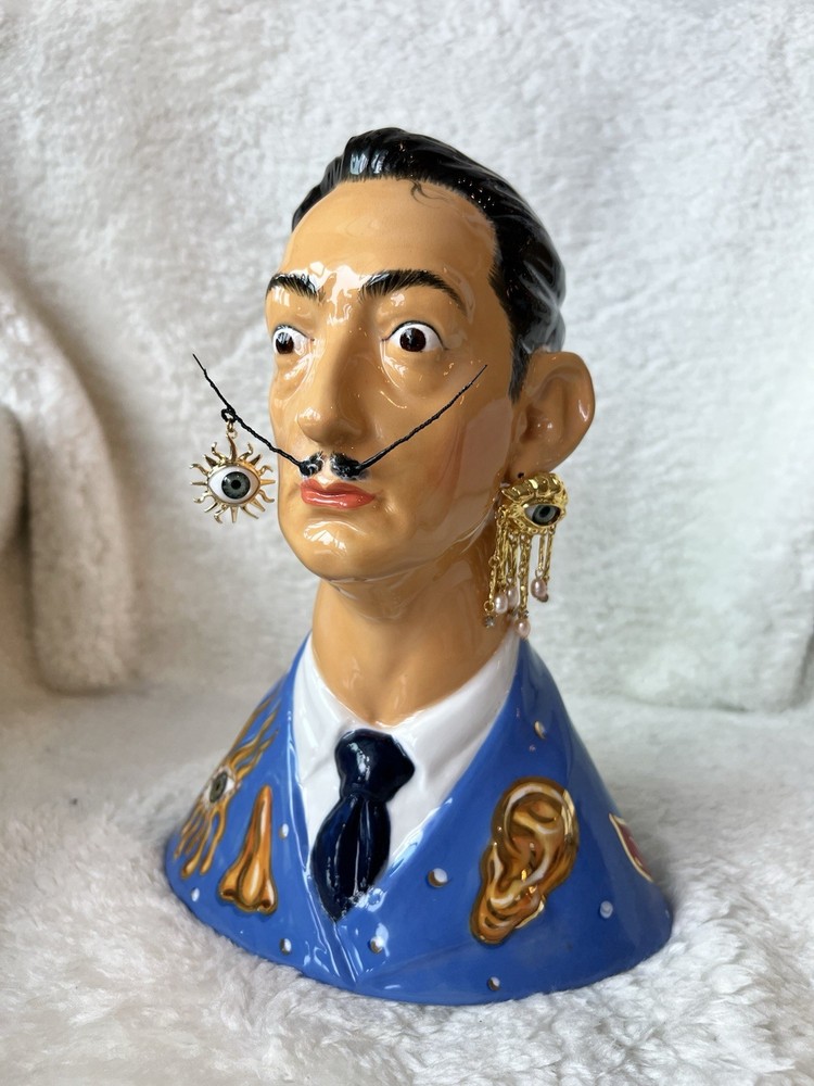 Porcelain vase, handmade, hand-painted with gold — a unique piece.