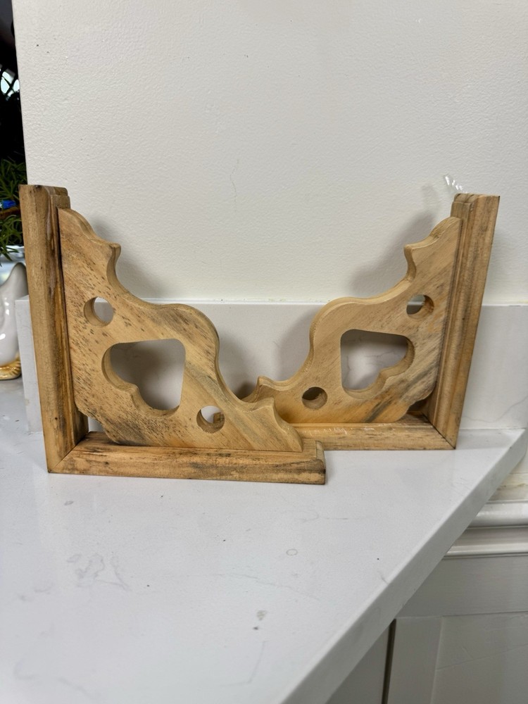 Wooden Heart Cut Out Shelf Bracket Vintage Cottagecore Farmhouse Rustic